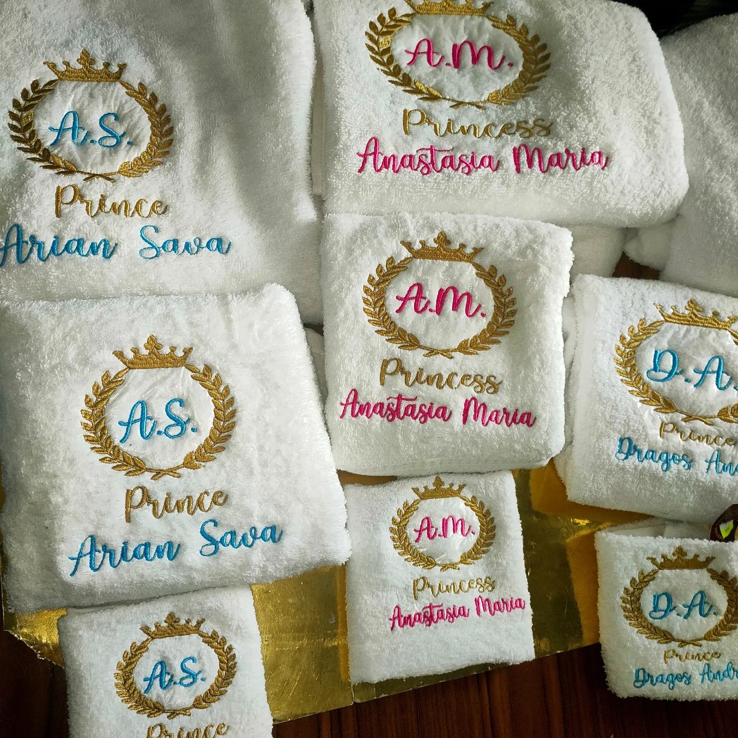 Personalised embroidery towels Bride& Bridesmaid