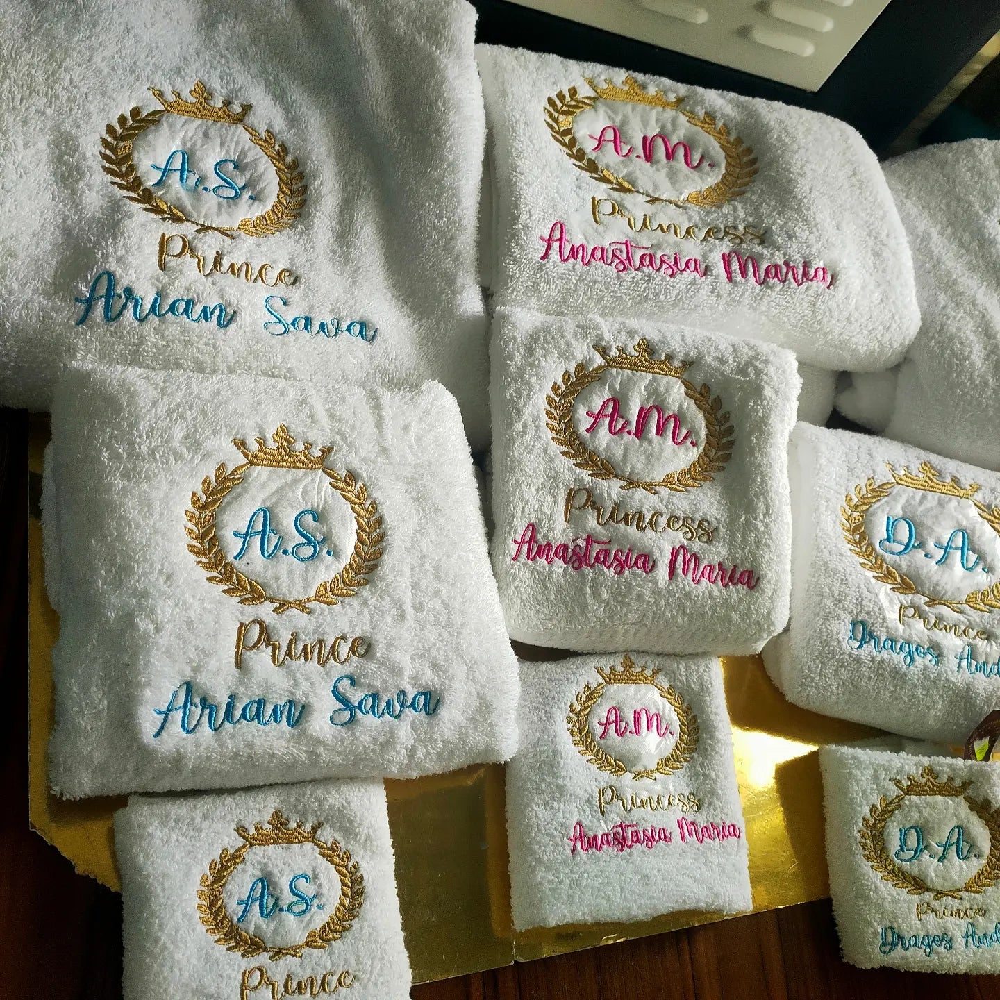 Personalised embroidery towels Bride& Bridesmaid