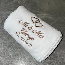 Personalised embroidery towels Bride& Bridesmaid