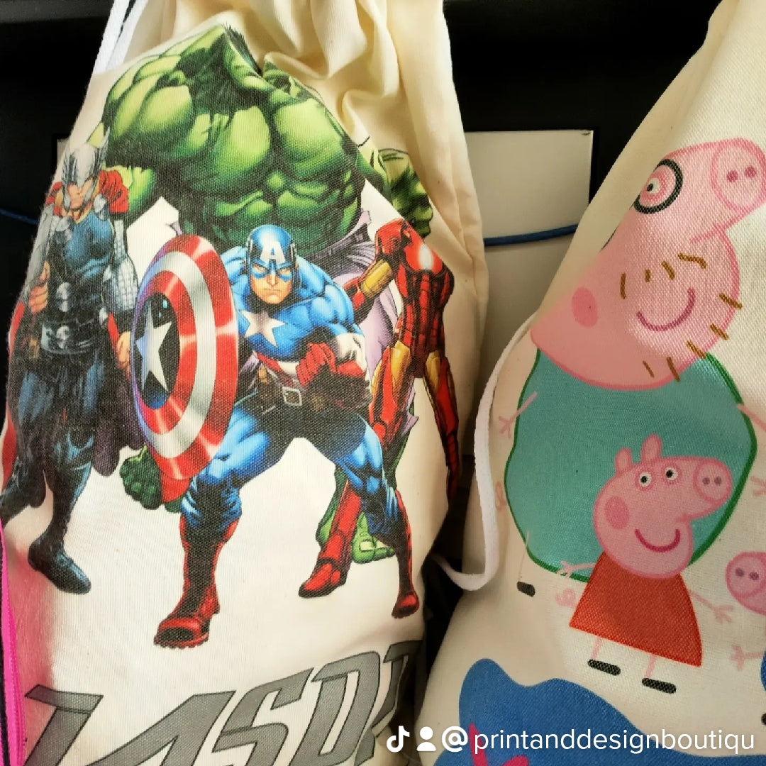 Personalised drawstring bag