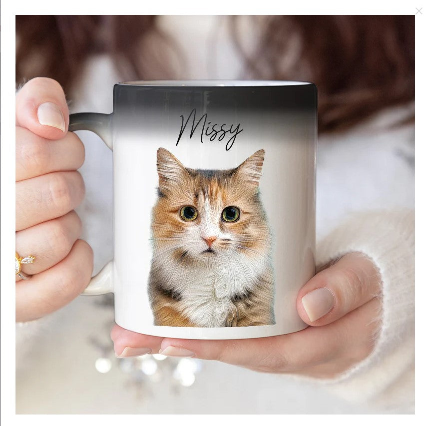 Dog & Cat Personalized Custom Colour Changing Mug - Gift For Pet Owners, Pet Lovers