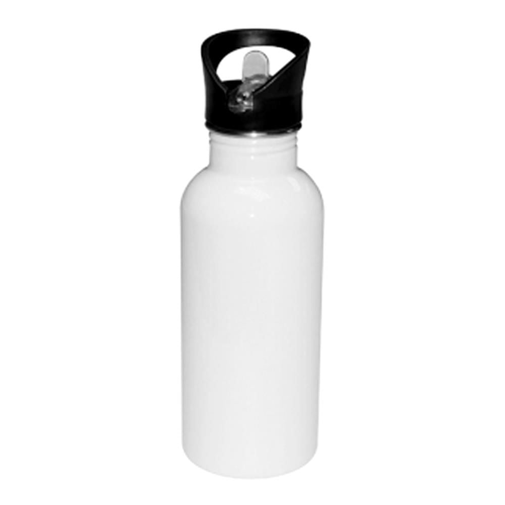 Water Bottle STAINLESS  600ml-straw