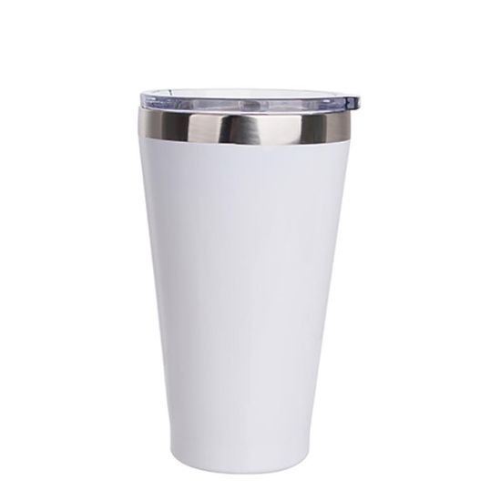 Tumbler 15oz - WHITE with lip & Clear Cup