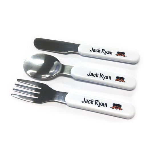 Personalized Kids Cutlery Set, Children Fork, Knife, Spoon