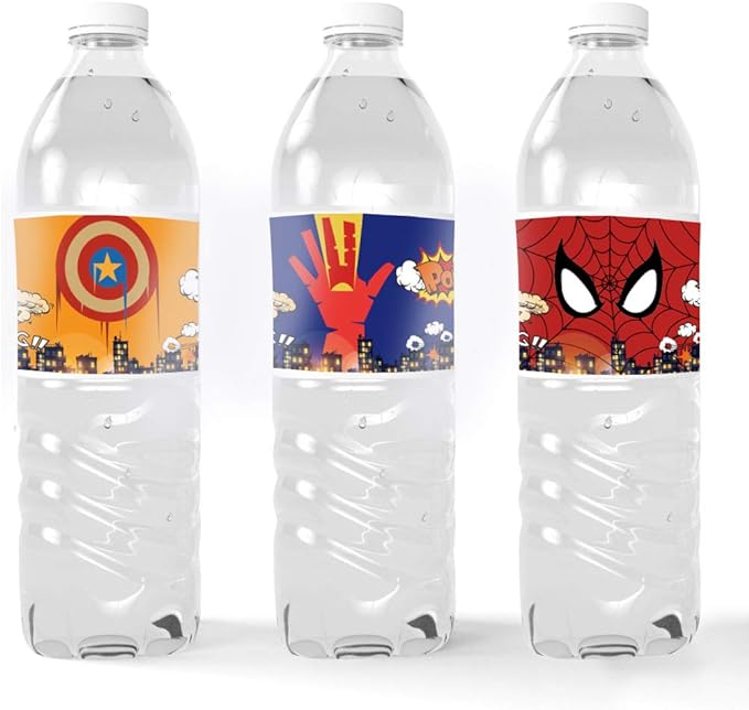 Custom water bottle sticker for Kids party. Pack of 20