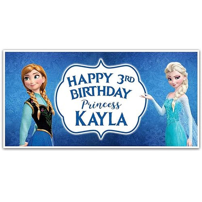 PERSONALISED BIRTHDAY PARTY BANNER BACKDROP DECORATION