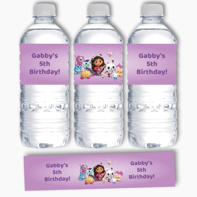 Custom water bottle sticker for Kids party. Pack of 20