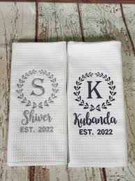 Personalised embroidery towels Bride& Bridesmaid