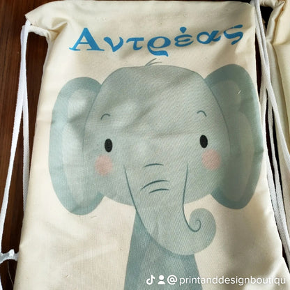 Personalised drawstring bag
