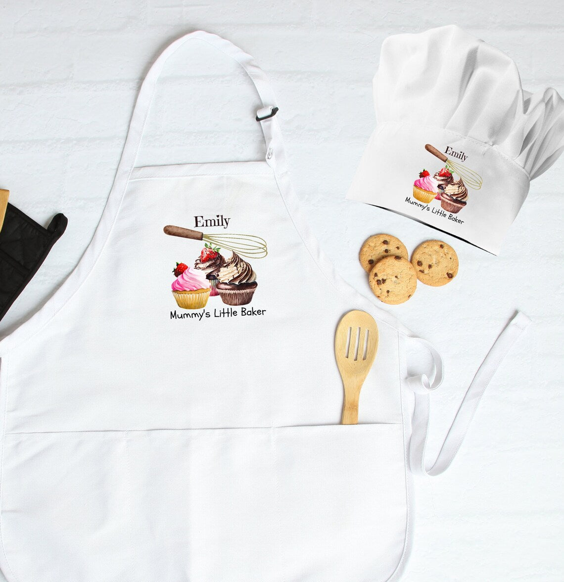 Custom Kids Apron and Chef Hat Set