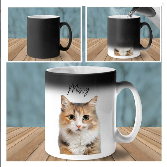 Dog & Cat Personalized Custom Colour Changing Mug - Gift For Pet Owners, Pet Lovers